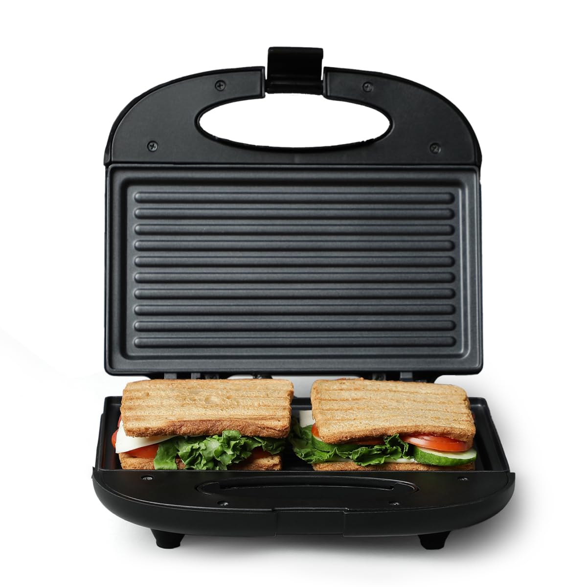 Cadlec PowerGrill 800W Sandwich Maker Toaster Non-Stick Plates,  Oil-Free Grilling, Power Indicators Sleek Metallic Black with 2-Year  Warranty